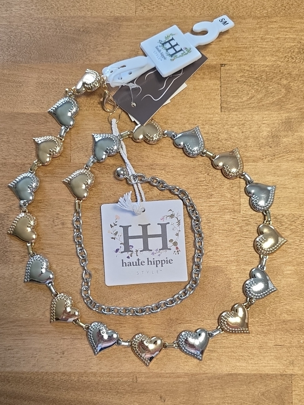 Haute Hippie Mixed-Metal Heart Link Necklace - Gold & Silver